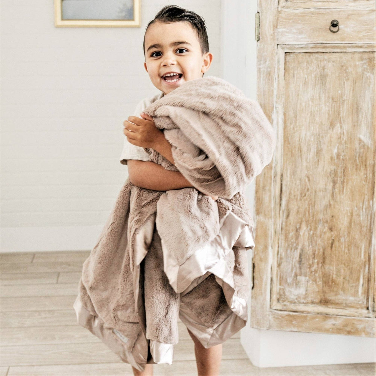 Satin Border Toddler - Tan