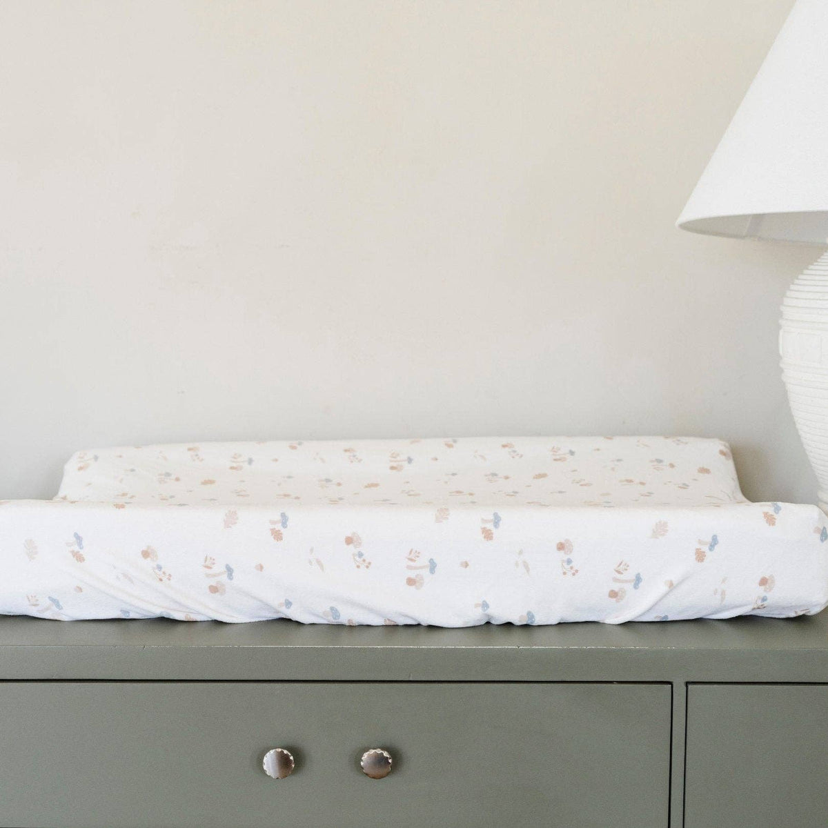 Minky Stretch Luxe Changing Cover - Mushroom