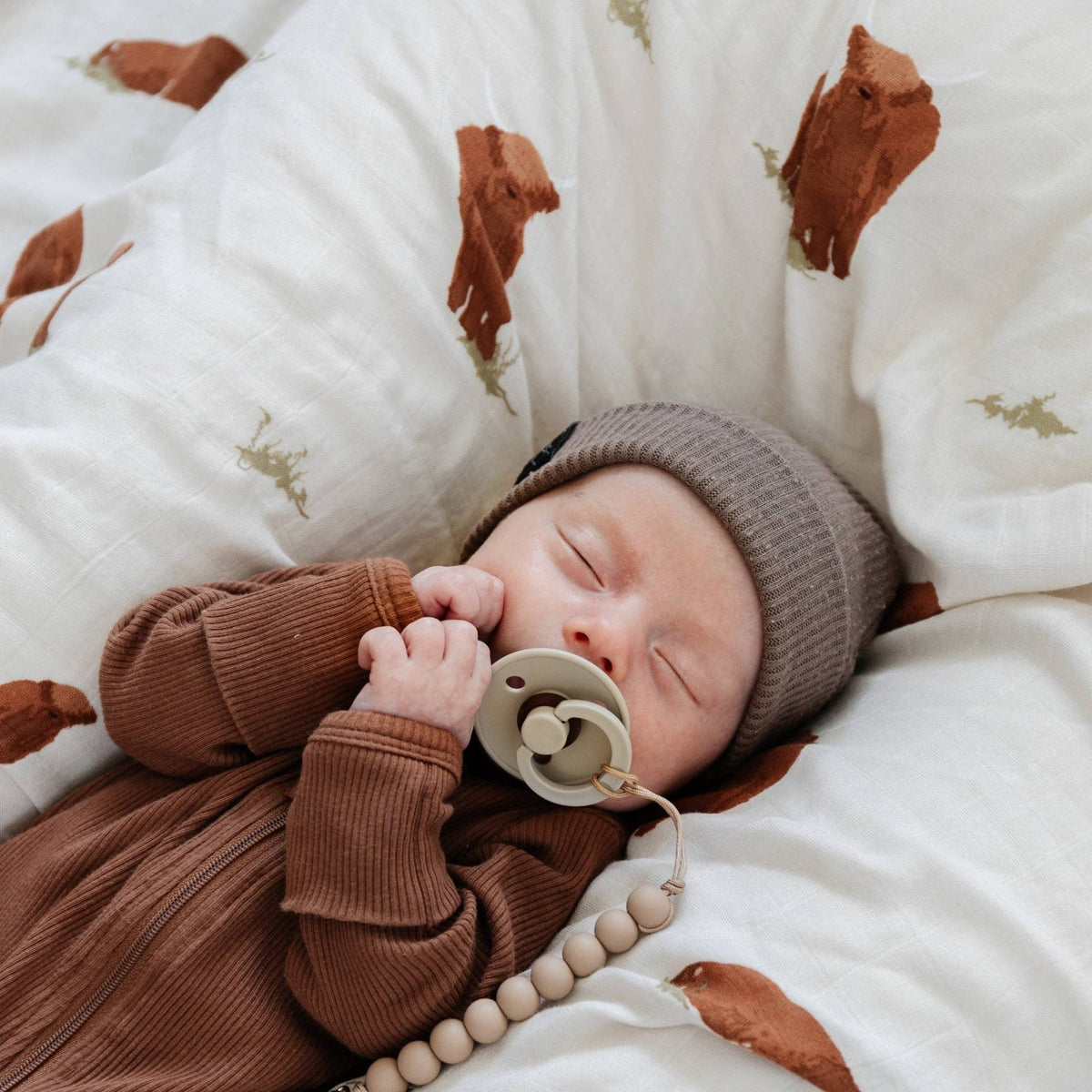 Bamboo Rayon Muslin Swaddles - Highland Cow