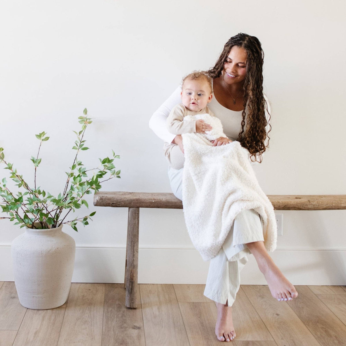 Bamboni Receiving Blanket - Ivory