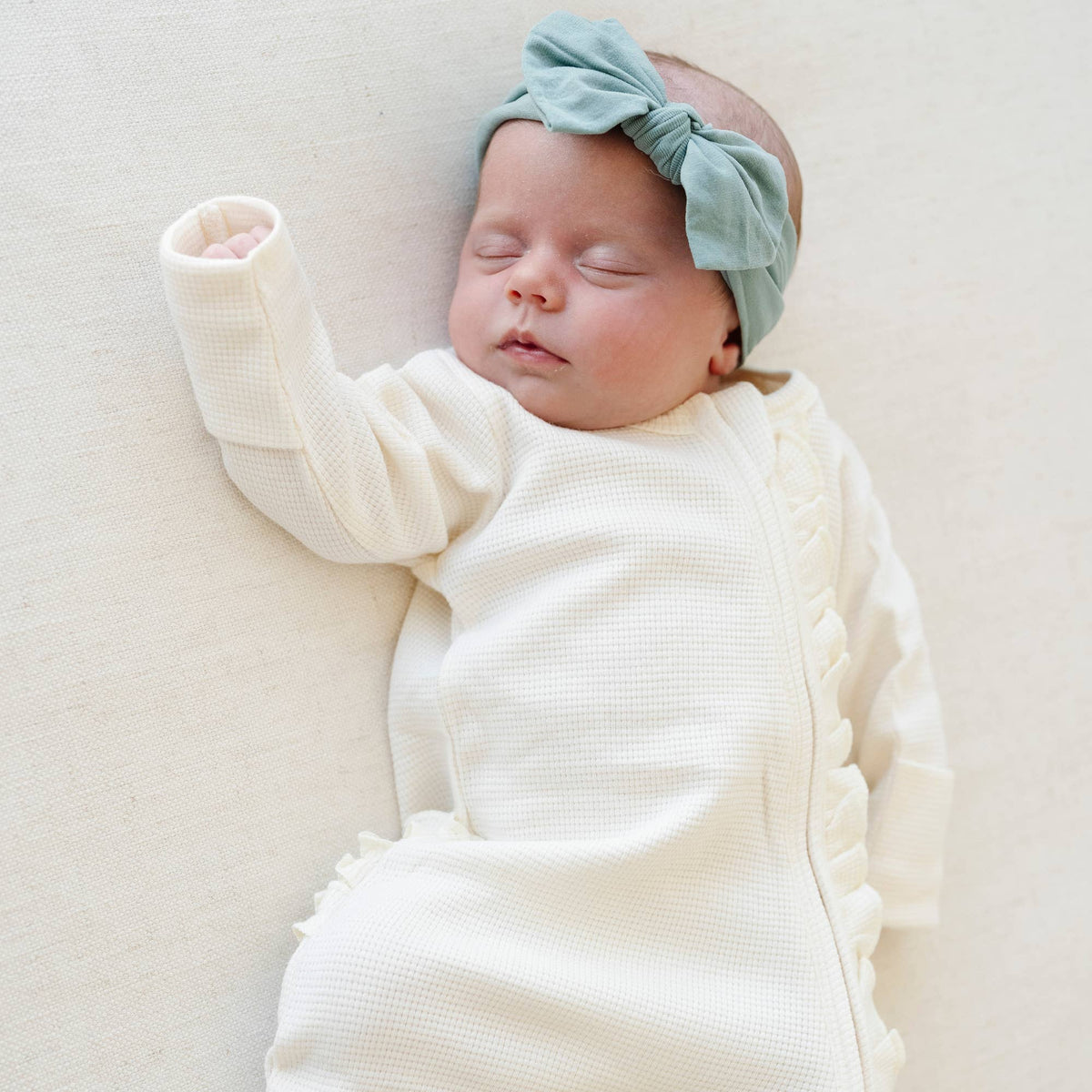 Stretchy Waffle Knit - Buttercream Outfit