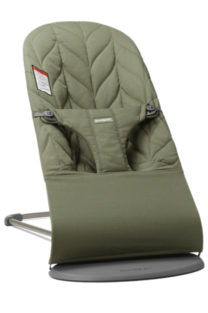 BabyBjörn Bouncer Bliss in Dark green Woven Petal Quilt