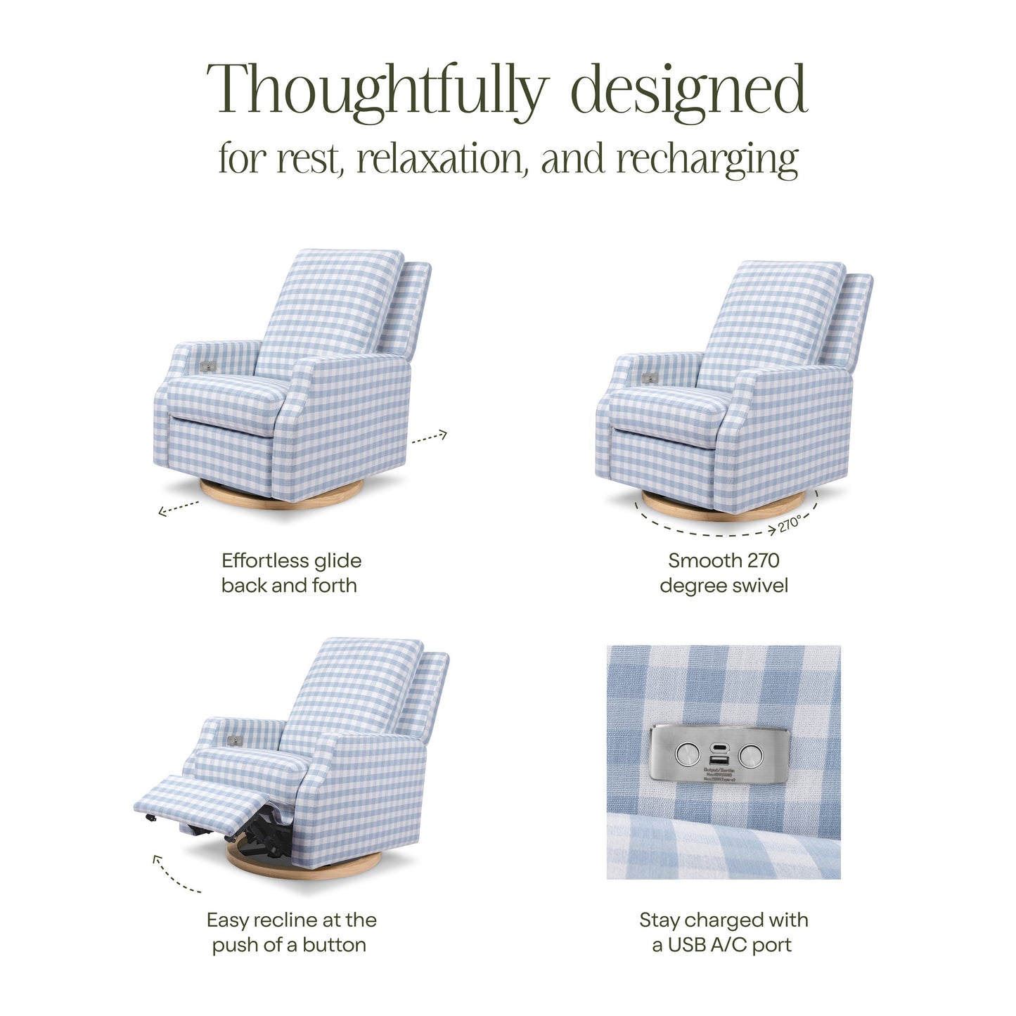 Namesake Crewe Electronic Recliner and Swivel Glider