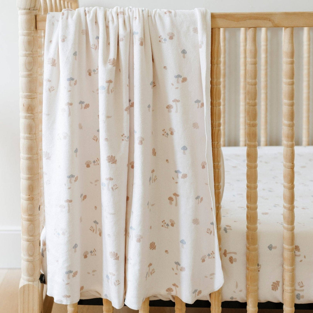 Minky Stretch Luxe Crib Sheet - Mushroom