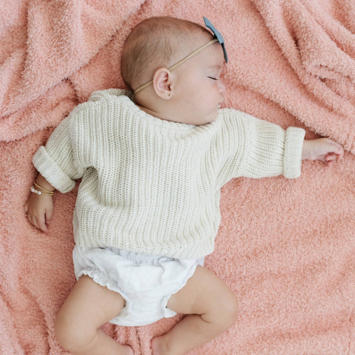 Bamboni Receiving Blanket - Peach