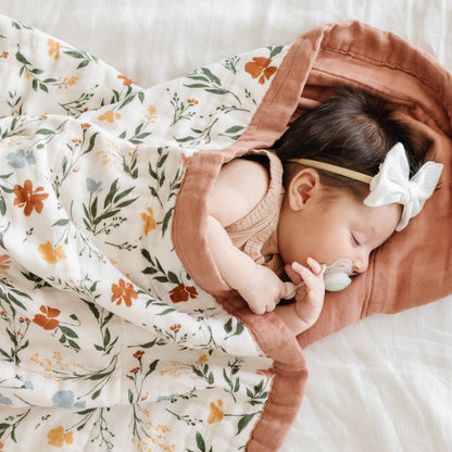 Bamboo Rayon Muslin 4-LAYER Quilts - Fleurs