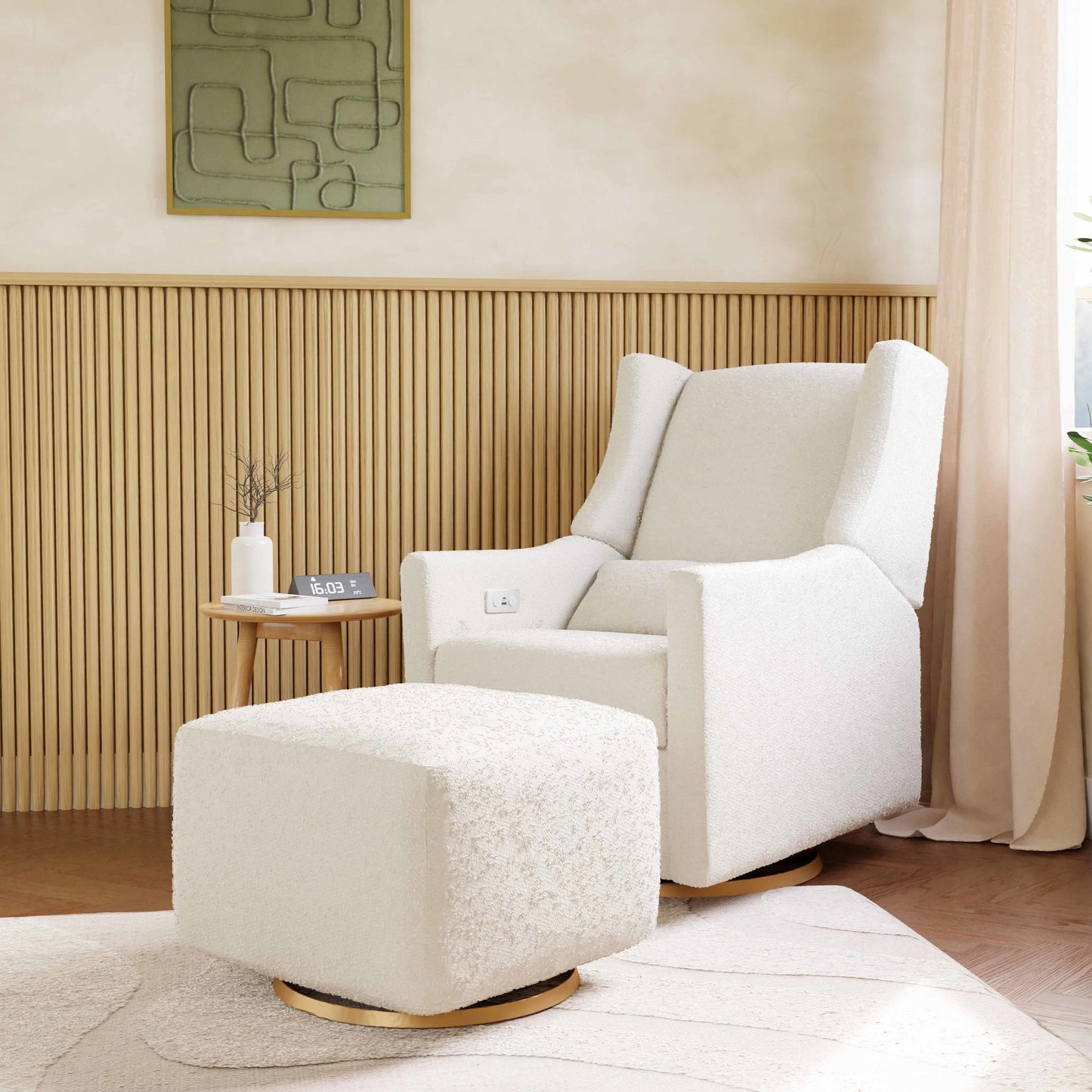 Babyletto Kiwi Electronic Recliner and Swivel Glider with USB port