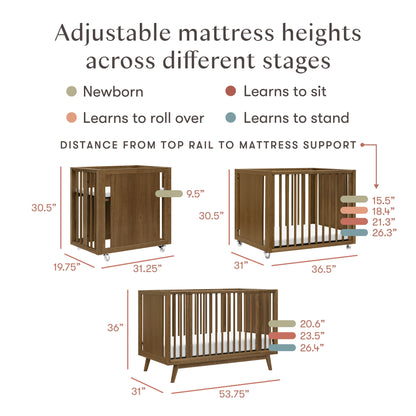 Babyletto Palma 8-in-1 Convertible All-Stages Crib with Bassinet & Toddler Bed Kits