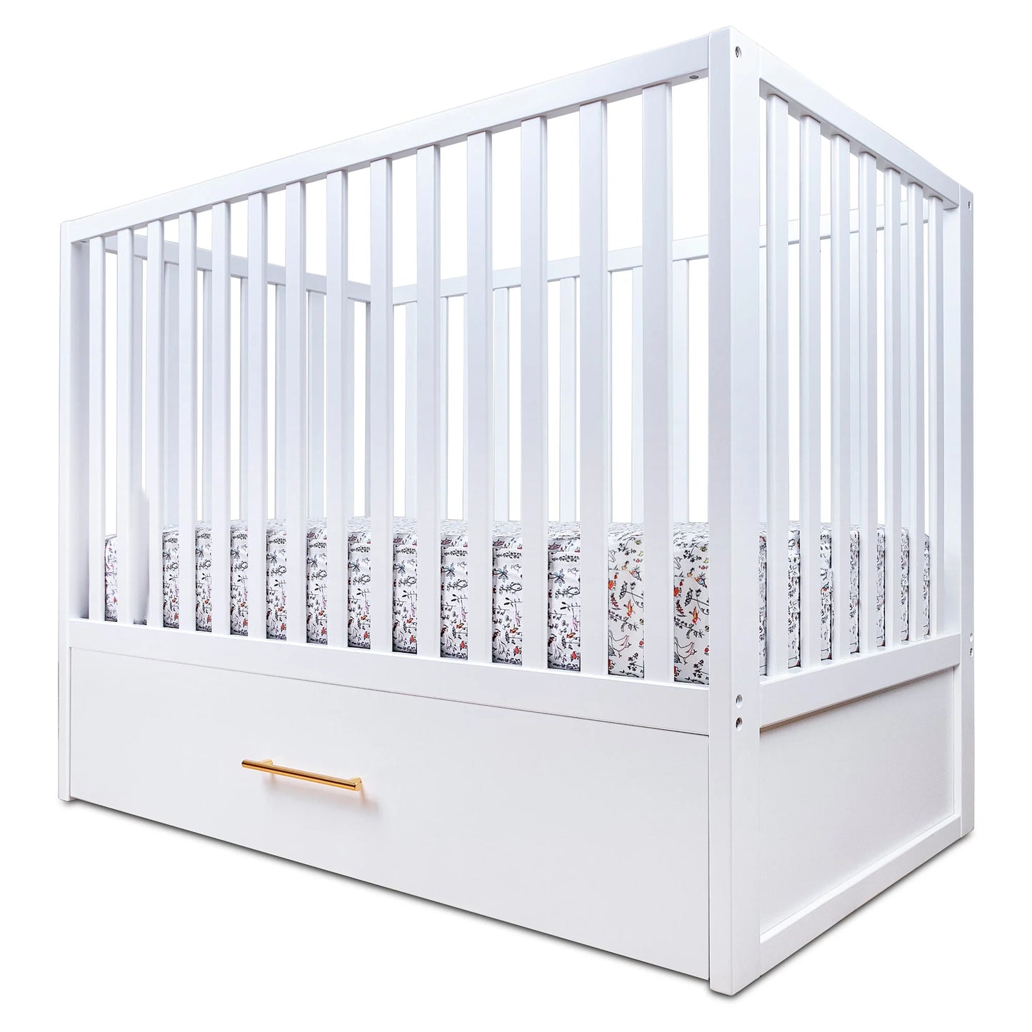 Crib with Trundle bed White 4-in-1