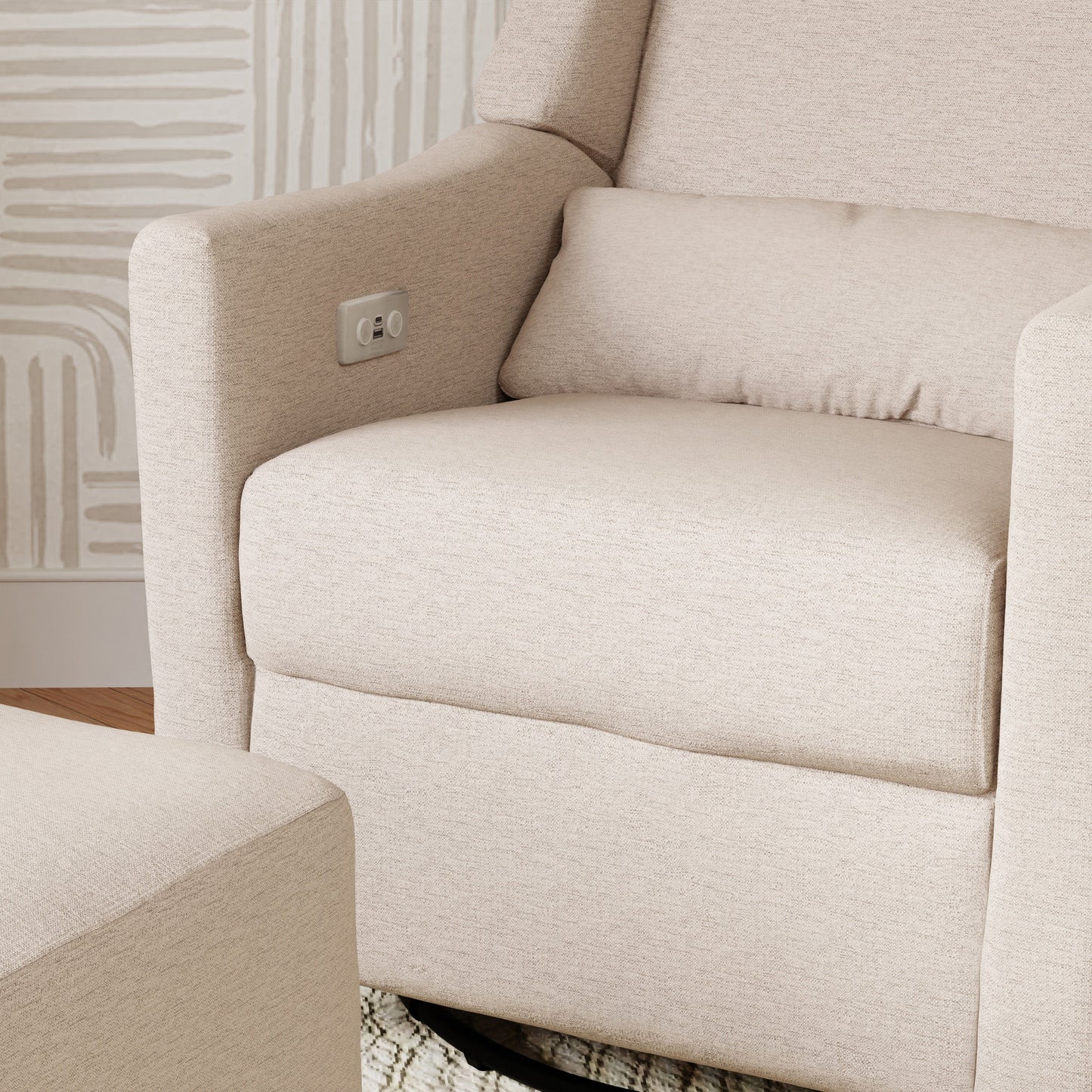 Babyletto Kiwi Electronic Recliner and Swivel Glider with USB port