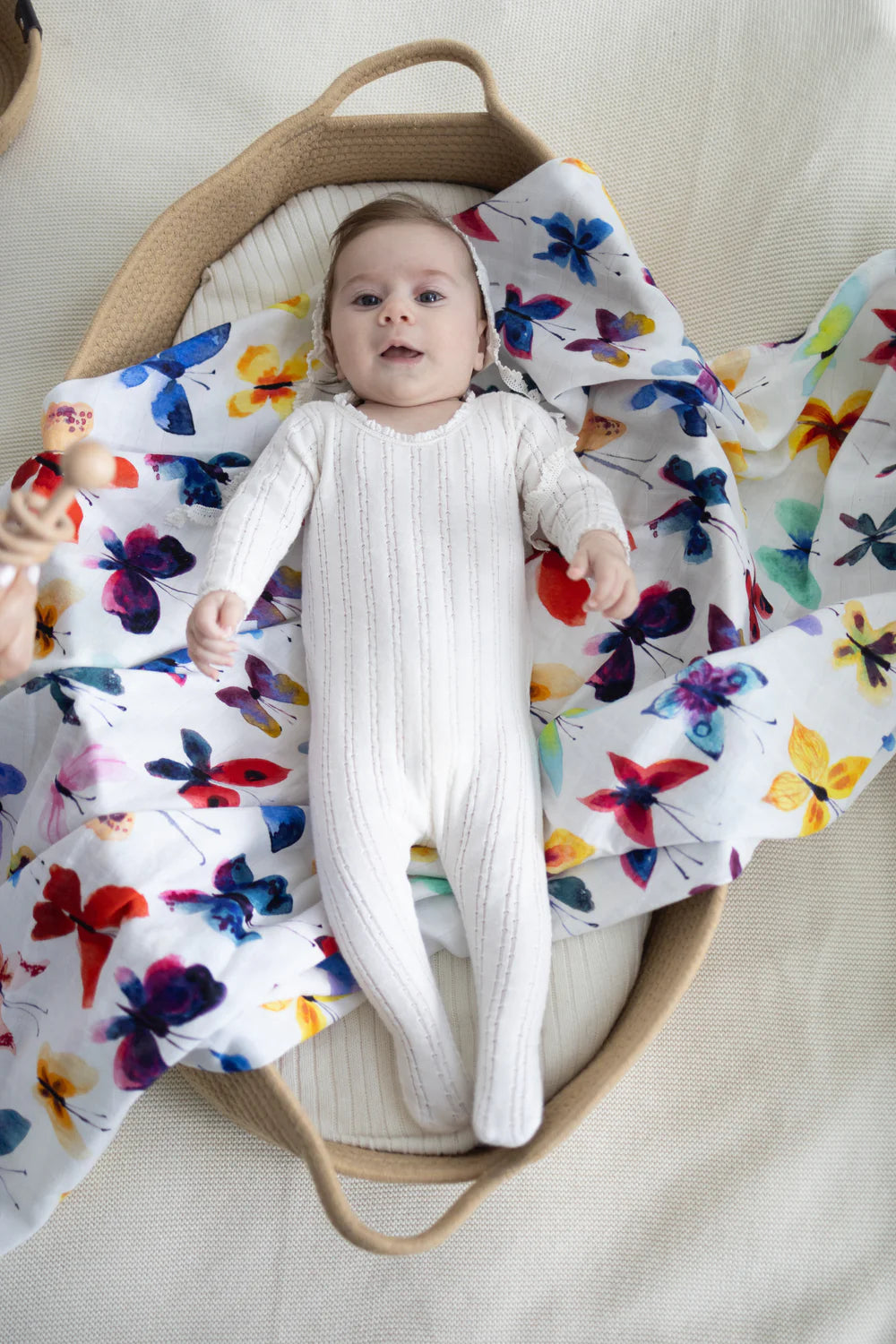 Vivid Butterfly Muslin Blanket