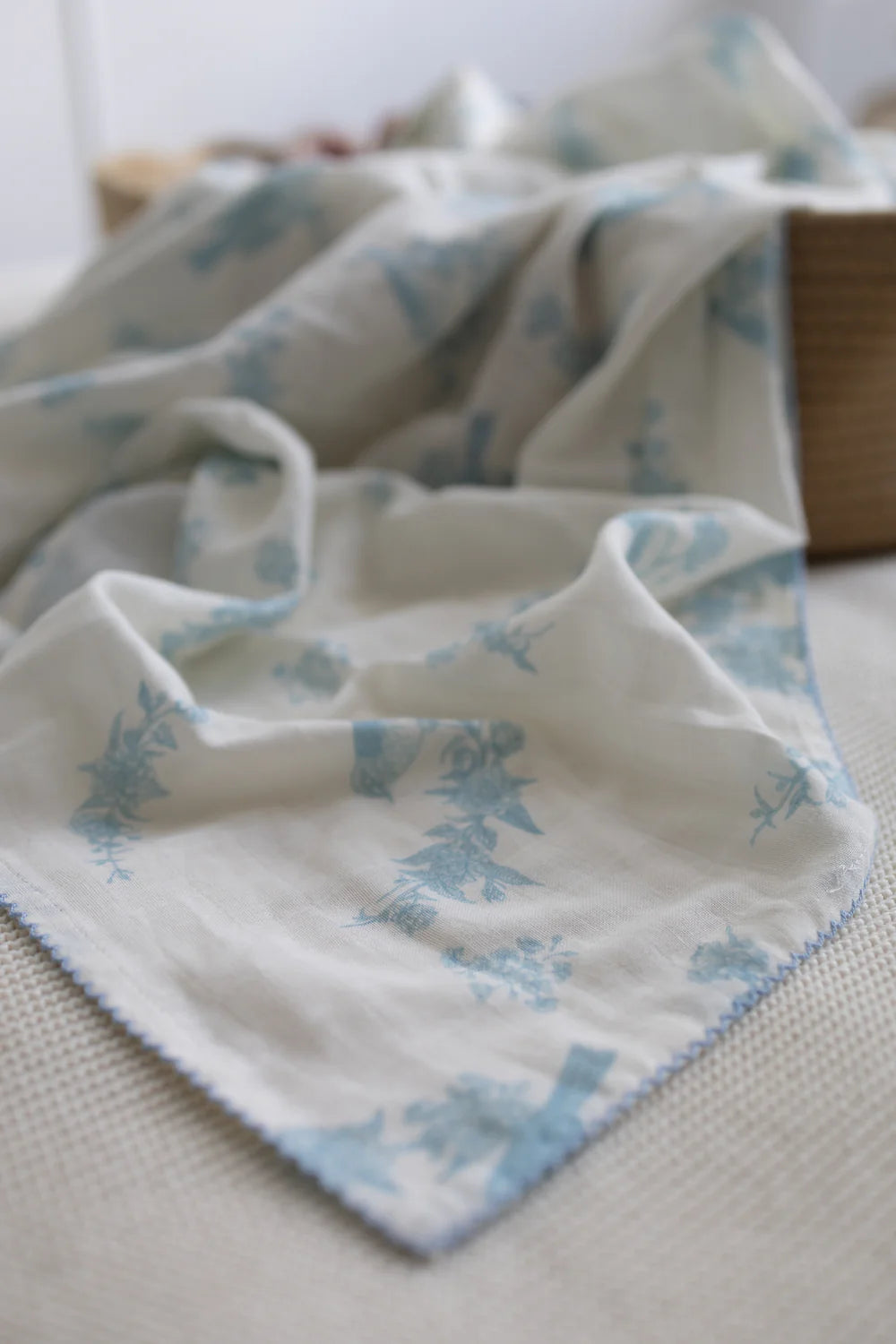 Little Blue bird Muslin Blanket