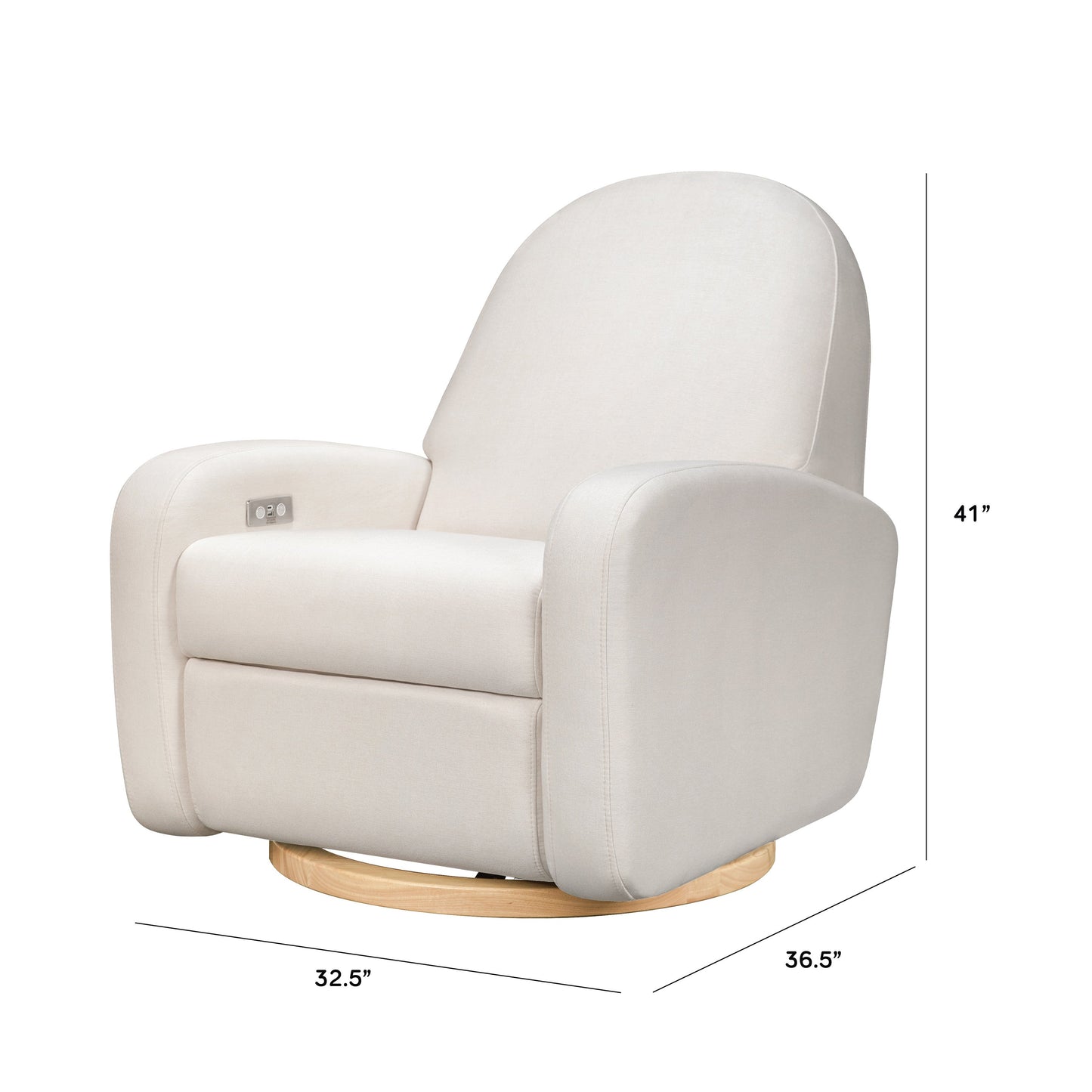 Babyletto Nami Electronic Recliner and Swivel Glider Recliner with USB port