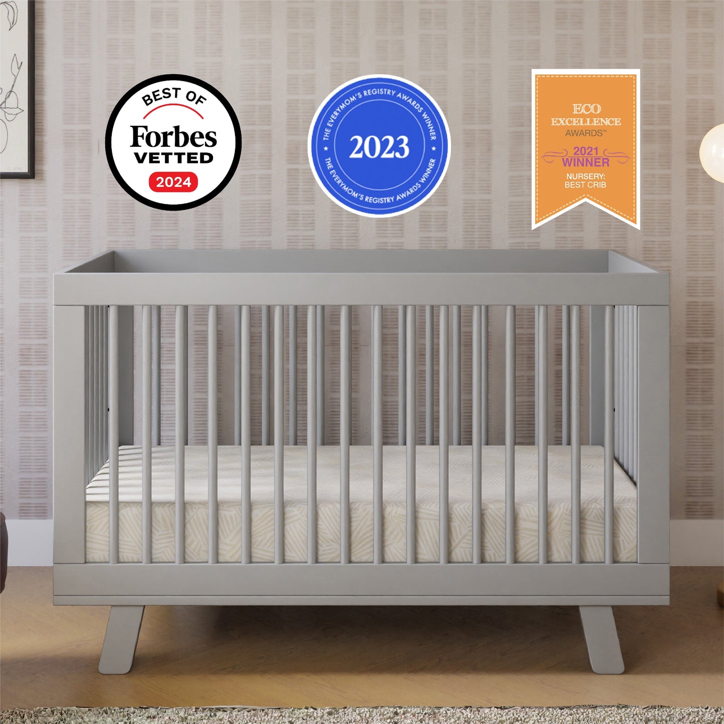 Babyletto Hudson 3-in-1 Convertible Crib with Toddler Bed Conversion Kit