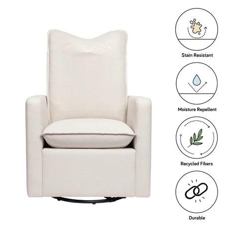 Cali Pillowback Swivel Glider - Performance Cream Eco-Weave