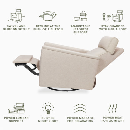 Namesake Willa Deluxe Power Recliner and Swivel Glider with Heat & Massage
