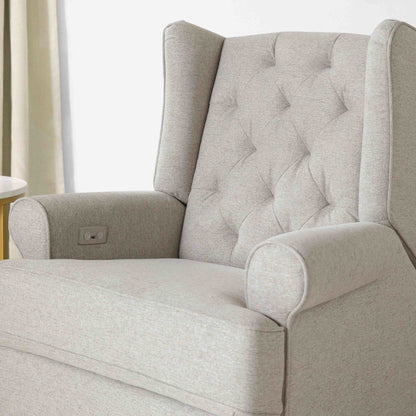 Namesake Harbour Electronic Recliner and Swivel Glider in Eco-Performance Fabric with USB port | Water Repellent & Stain Resistant
