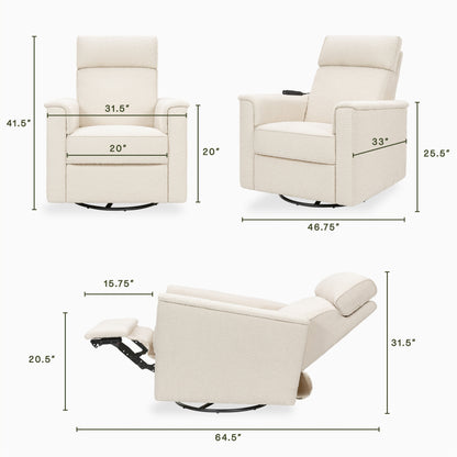 Namesake Willa Deluxe Power Recliner and Swivel Glider with Heat & Massage