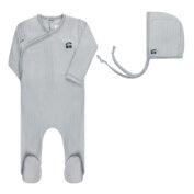 100% Cotton Stretchie + Matching Hat - Blue Cherry