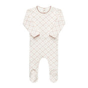 100% Cotton Stretchie - Ivory Pink Diamond