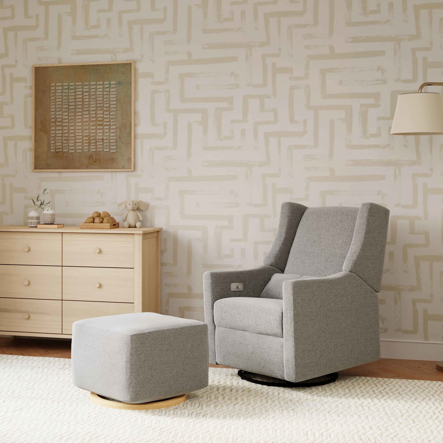 Babyletto Kiwi Electronic Recliner and Swivel Glider with USB port
