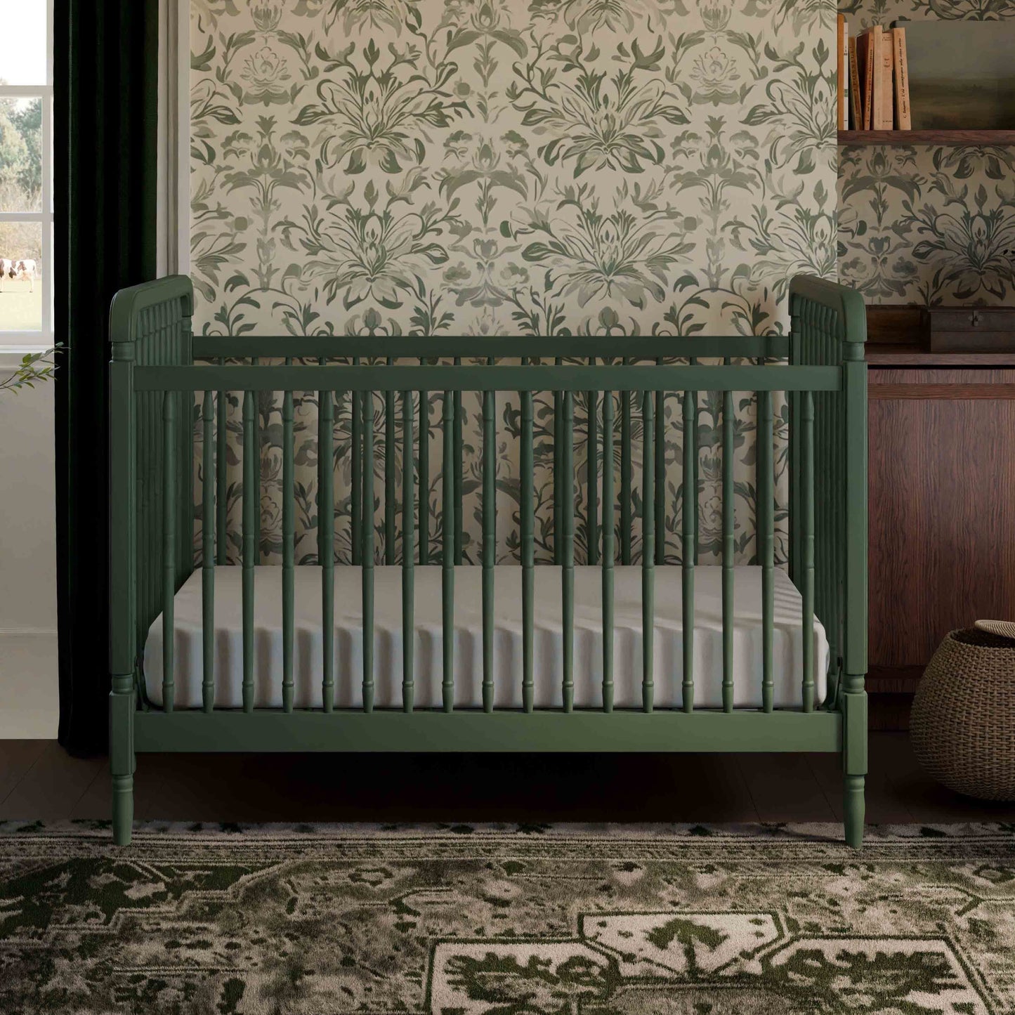 Namesake Liberty 3-in-1 Convertible Spindle Crib with Toddler Bed Conversion Kit