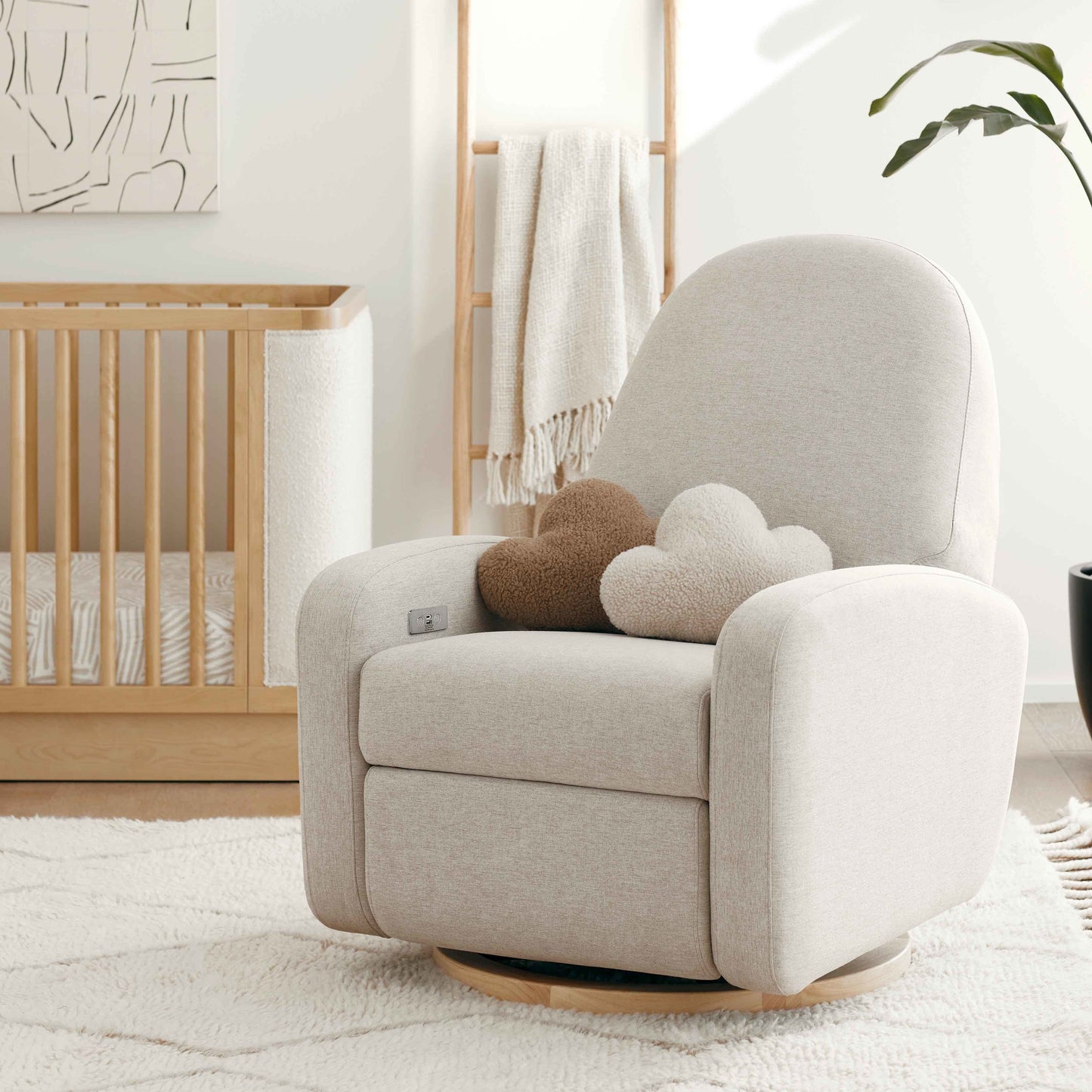 Babyletto Nami Electronic Recliner and Swivel Glider Recliner with USB port