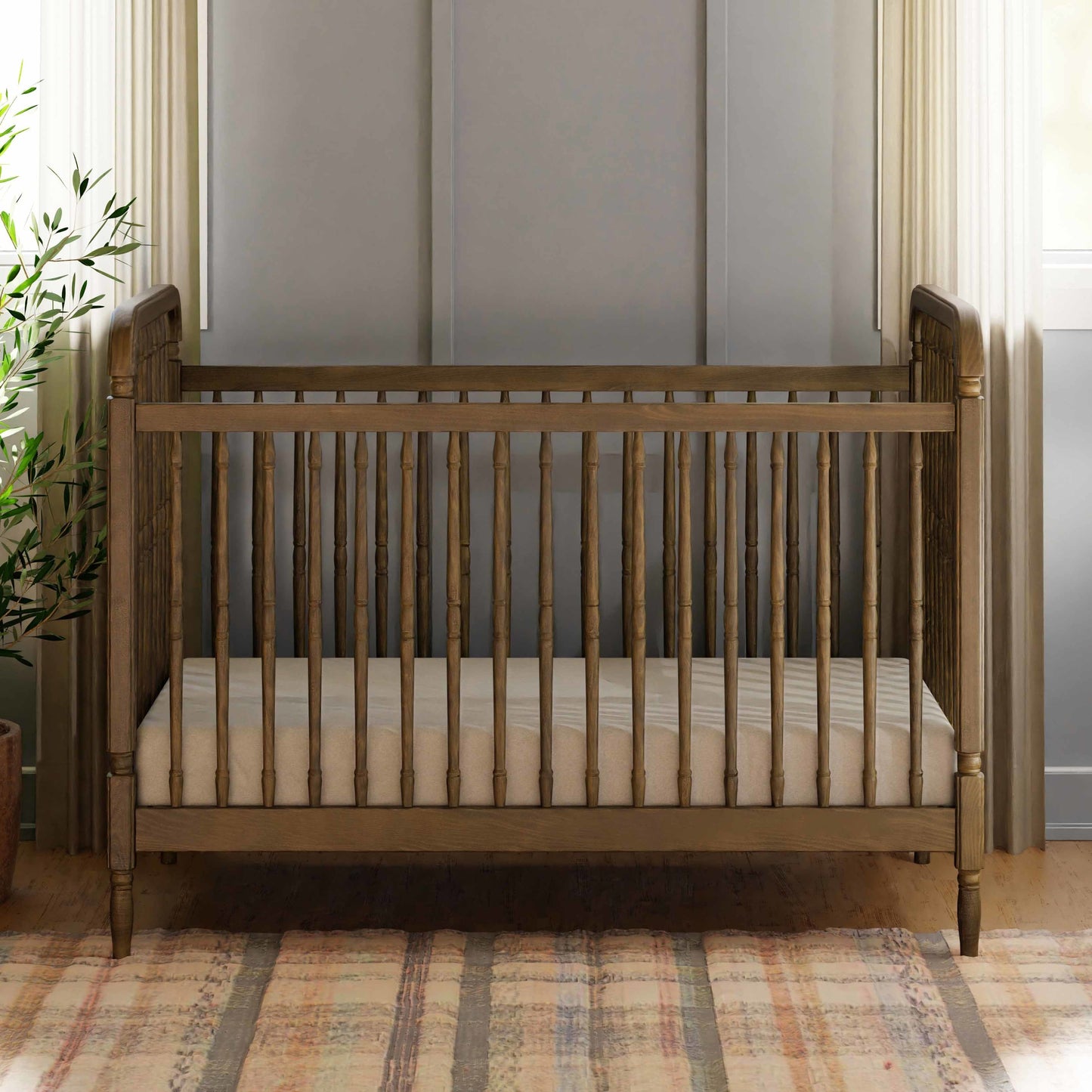 Namesake Liberty 3-in-1 Convertible Spindle Crib with Toddler Bed Conversion Kit